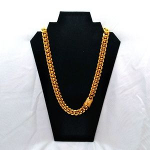 Handmade 24"L, 15mm, 18kG Cuban link necklace